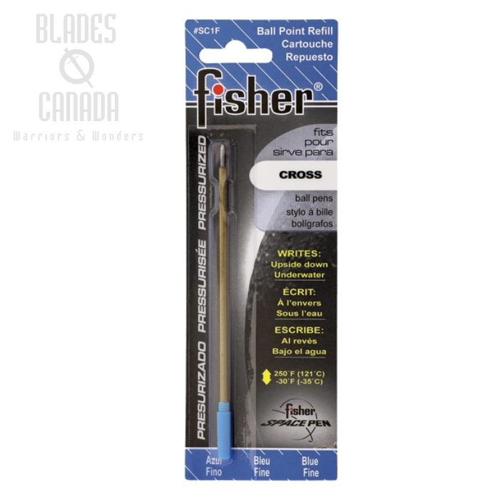 Fisher Space Pen Refill for Cross Pens, Fine Point Blue, FPSC1F
